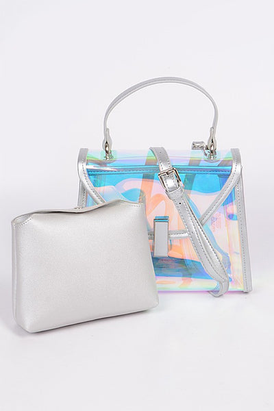 Supernova Reflective Clear Clutch