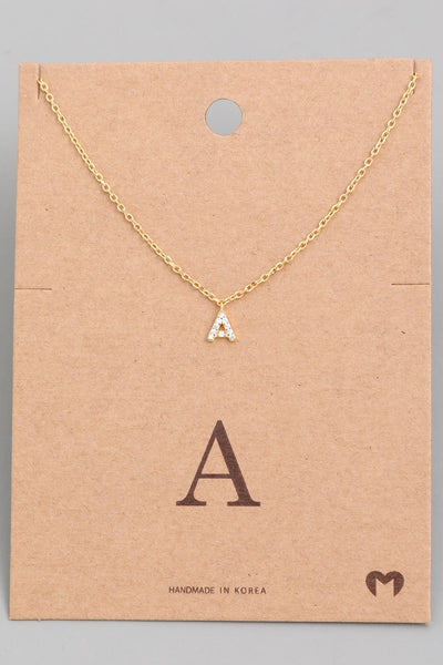 Gold Mini Initial Necklaces Letters A-K