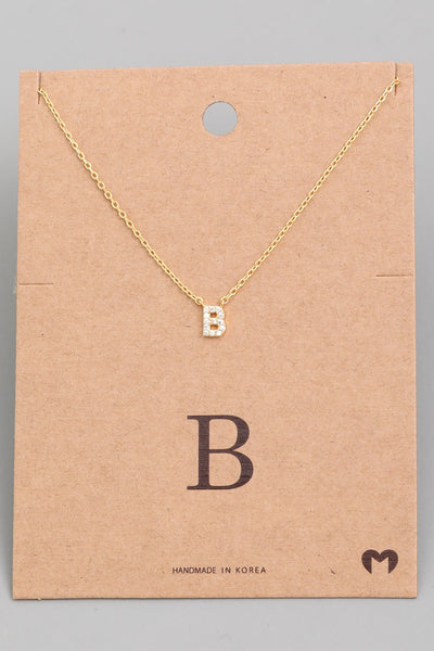 Gold Mini Initial Necklaces Letters A-K