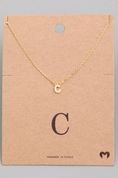 Gold Mini Initial Necklaces Letters A-K