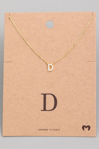 Gold Mini Initial Necklaces Letters A-K