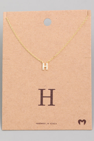 Gold Mini Initial Necklaces Letters A-K