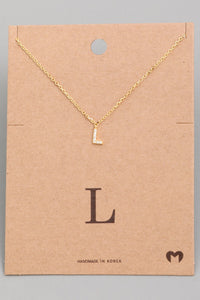 Gold Mini Initial Necklaces Letters L-Z