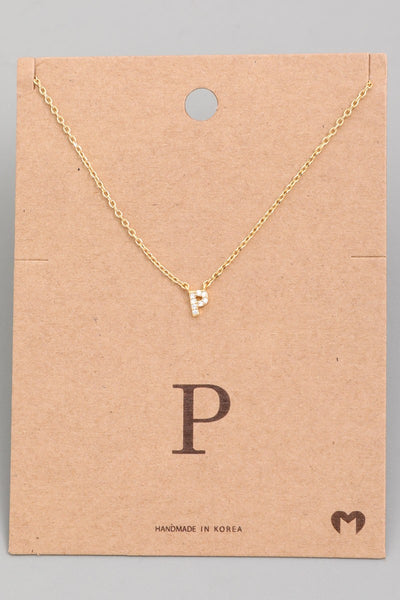 Gold Mini Initial Necklaces Letters L-Z