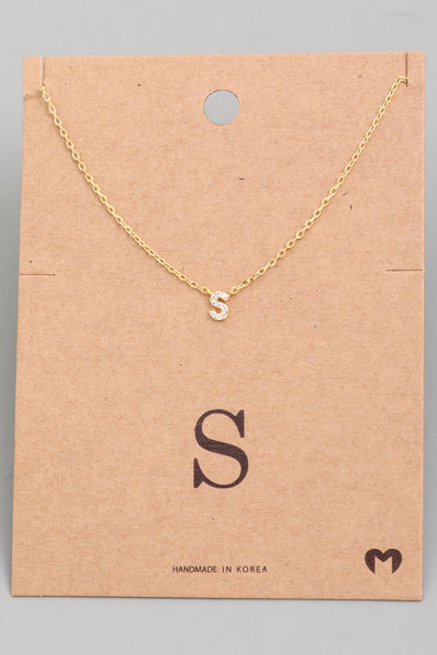 Gold Mini Initial Necklaces Letters L-Z