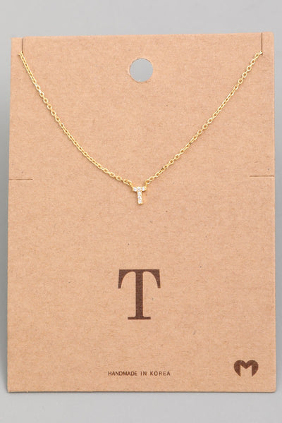 Gold Mini Initial Necklaces Letters L-Z
