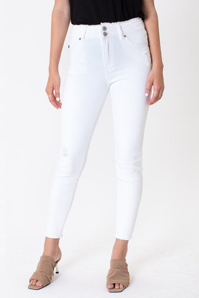 Cancun Frayed White Jeans