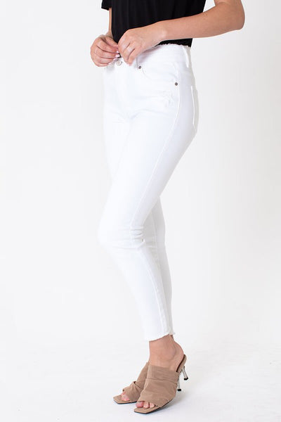 Cancun Frayed White Jeans