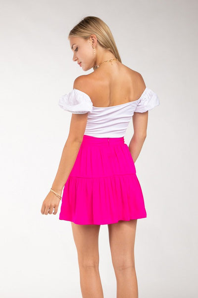 Turning Heads Mini Skirt in Hot Pink