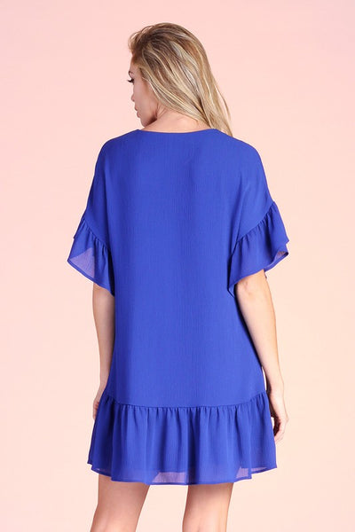 Carson Tunic Dress in Royal Blue