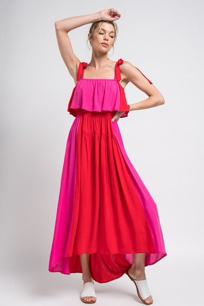 Brightly Chic Colorblock Maxi Dress