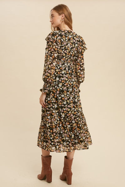 Feel Beautiful Floral Black Dress