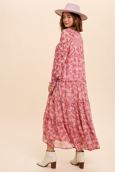 Gorgeous Rose Floral Maxi Dress