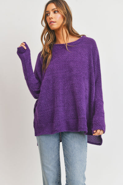 So Cozy Purple Fuzzy Sweater