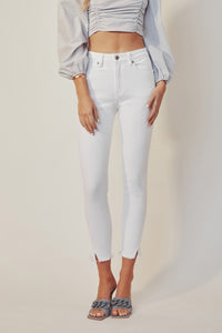 Havana Frayed Hem White Jeans