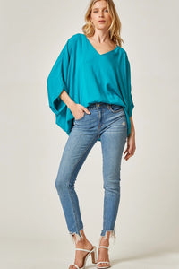 Katie Poncho Top in Teal