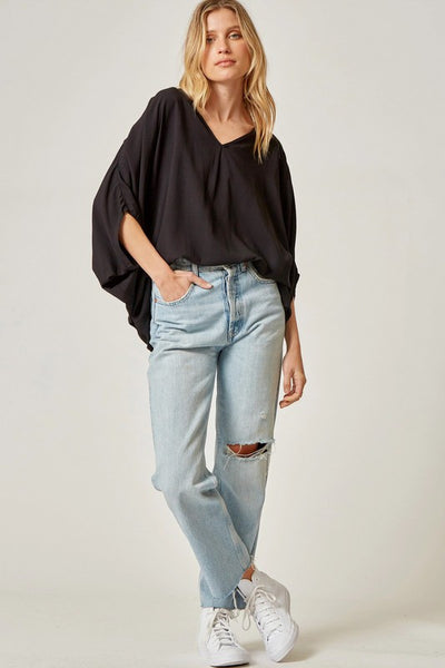 Katie Poncho Top in Black