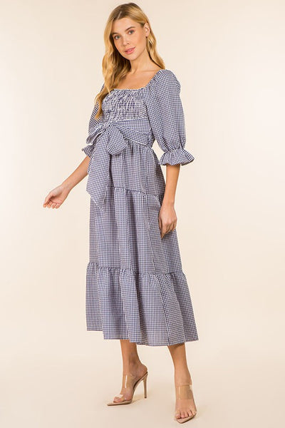 Glam in Gingham Maxi Dress