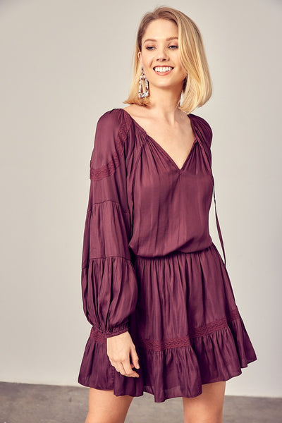 Wine & Dine Puff Sleeve Dress