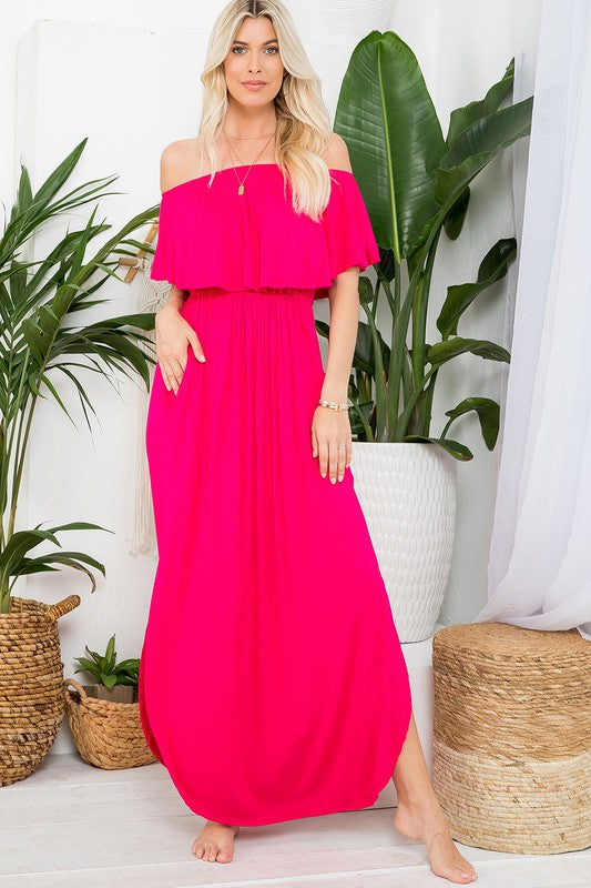 Simply Stylish Maxi Dress in Hot Pink