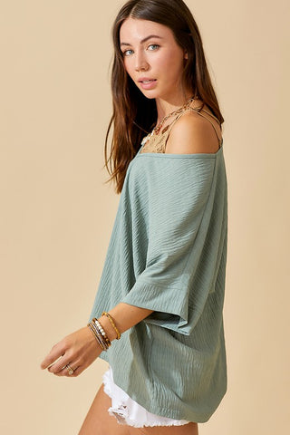 Basically The Best Crinkle Top in Sage