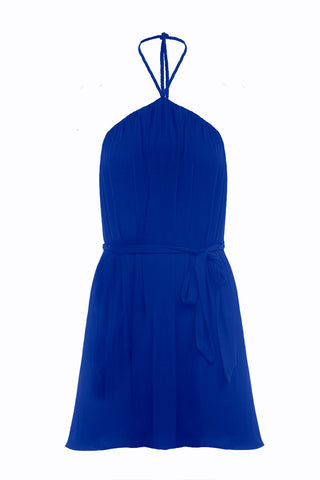 Charleston Halter Dress in Cobalt