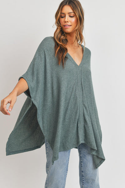 Gatlinburg Poncho Top in Teal