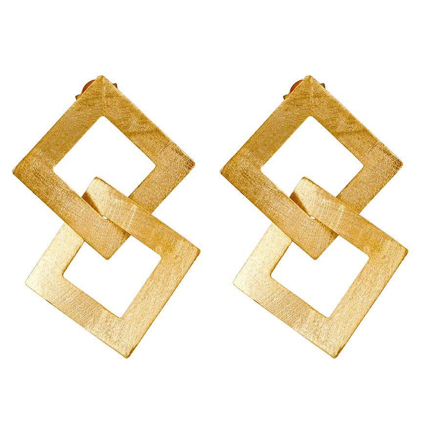 Sheila Fajl Boone Earrings in Brushed Gold
