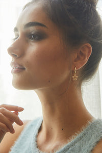 Kendra Scott Jae Star Gold Huggie Earrings In White Crystal