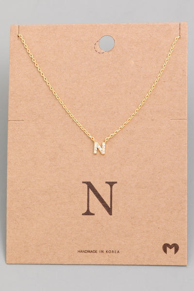 Gold Mini Initial Necklaces Letters L-Z