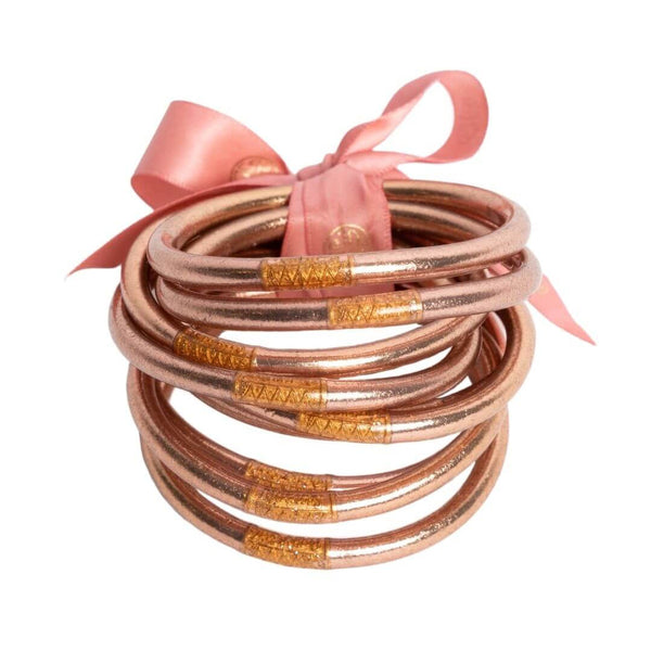 BuDhaGirl All Weather Bangles - Rose Gold (Set of 9)