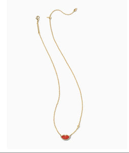 Kendra Scott Lips Pendant Necklace in Red Kyocera Opal