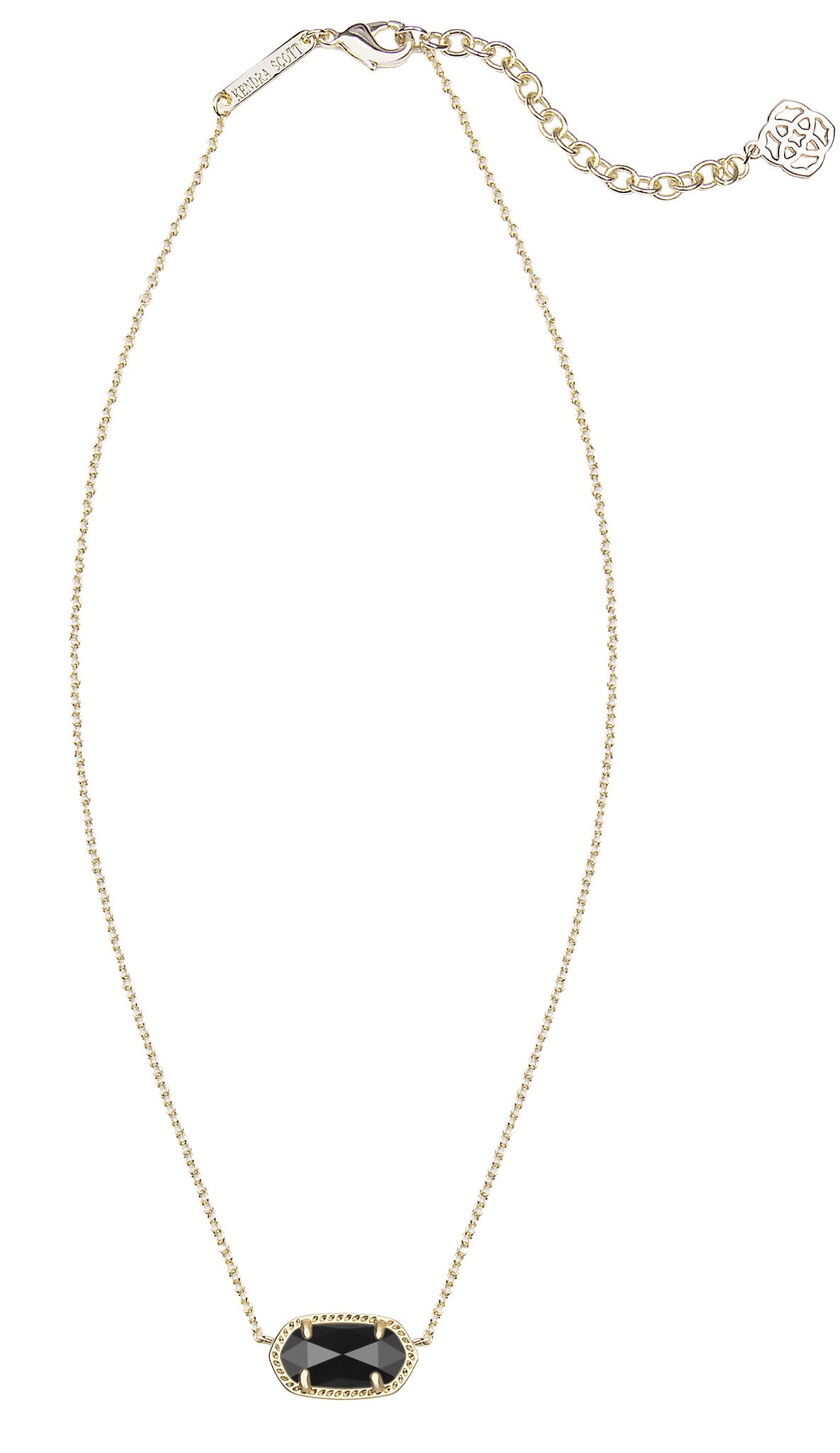 Kendra Scott Elisa Necklace Black Glass and Gold
