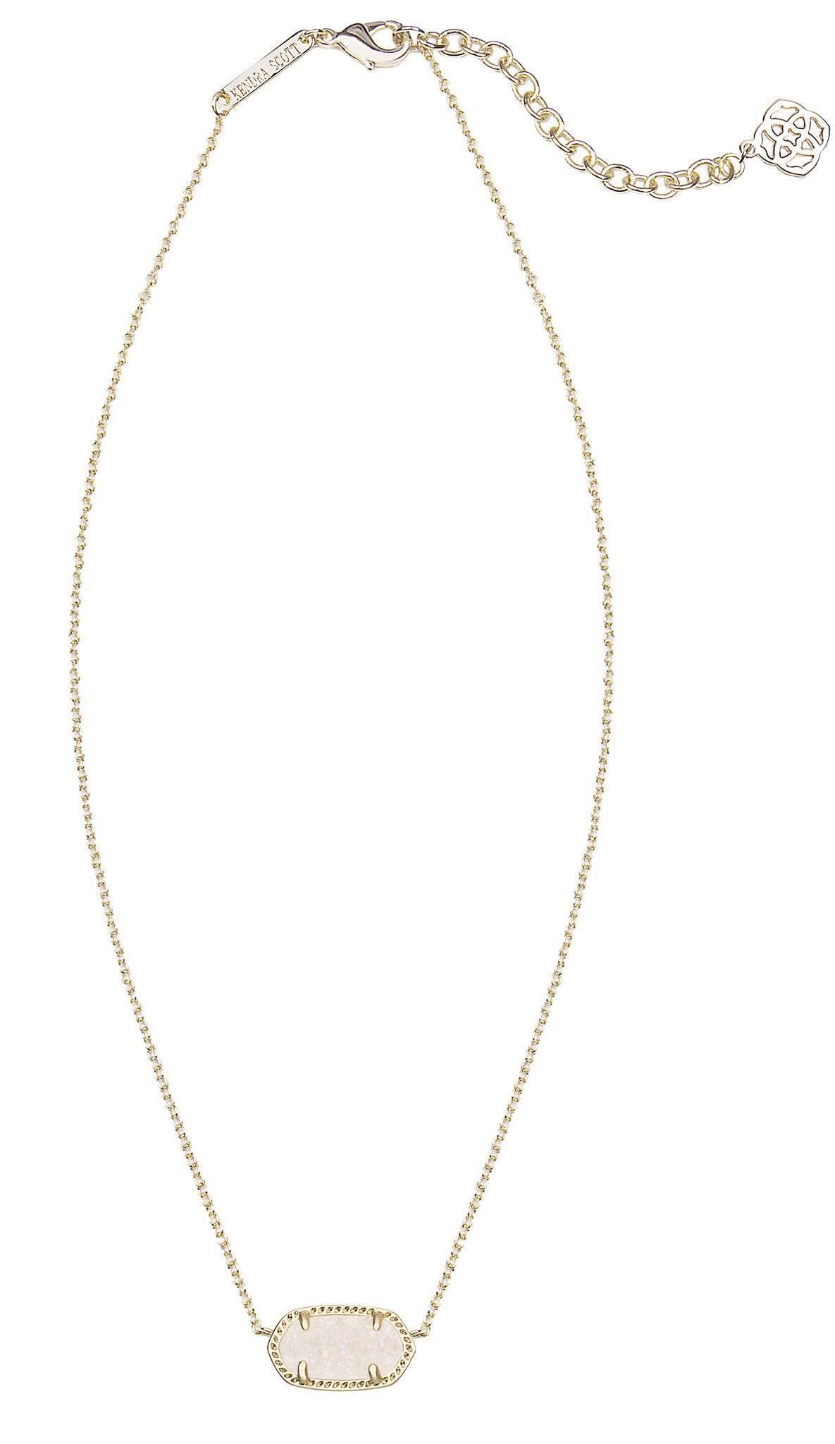 Kendra Scott Elisa Gold Pendant Necklace In Iridescent Drusy