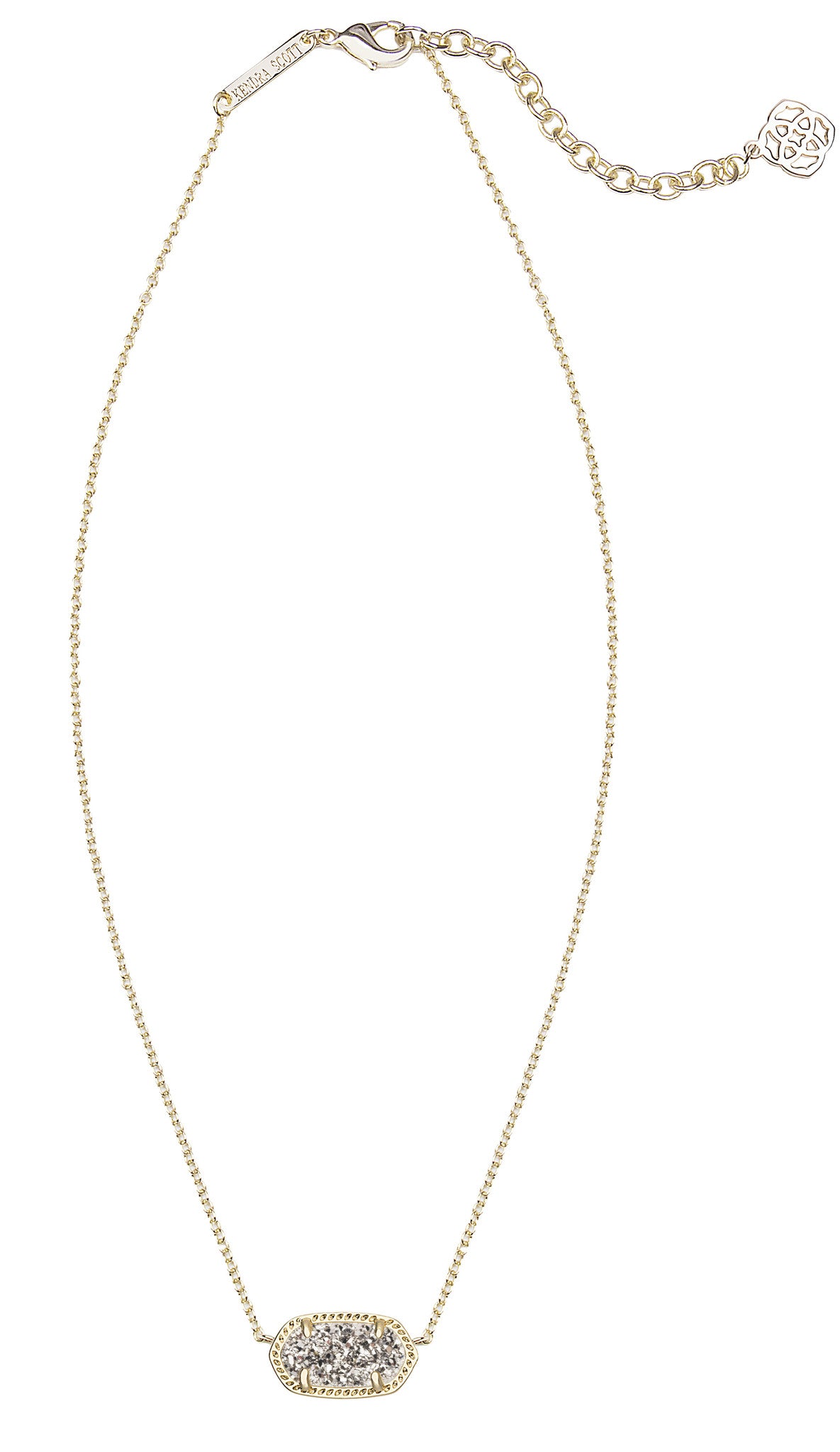 Kendra Scott Elisa Gold Pendant Necklace In Platinum Drusy