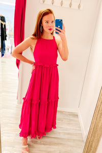 Picture Perfect Tiered Maxi Dress in Pink