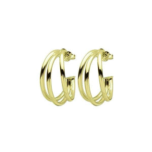 Sheila Fajl Small Claire Triple Hoops in Gold