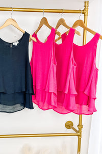 Kelly Layered Top in Hot Pink