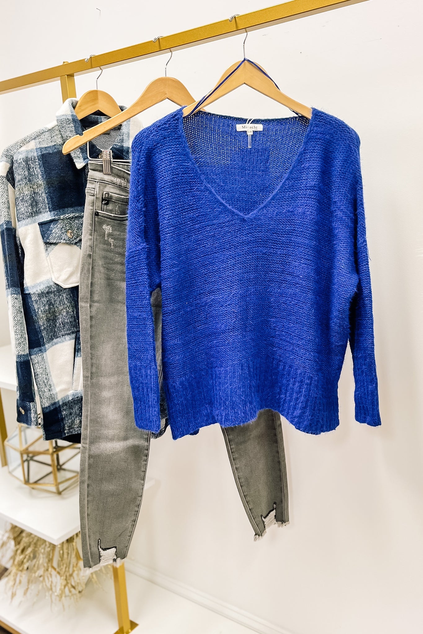 Very Comfy V Neck Sweater in Royal