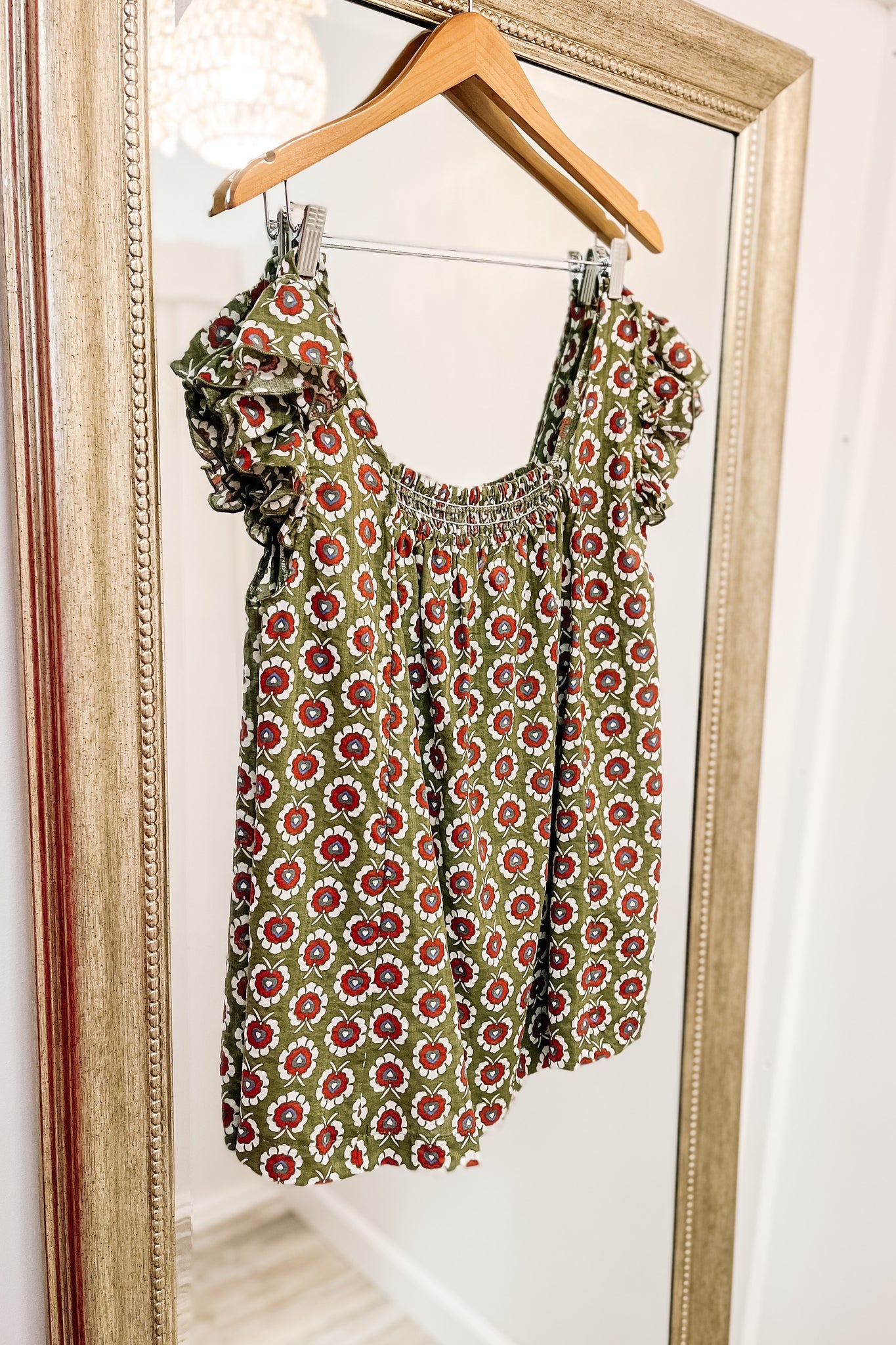 Allie Floral Top in Green
