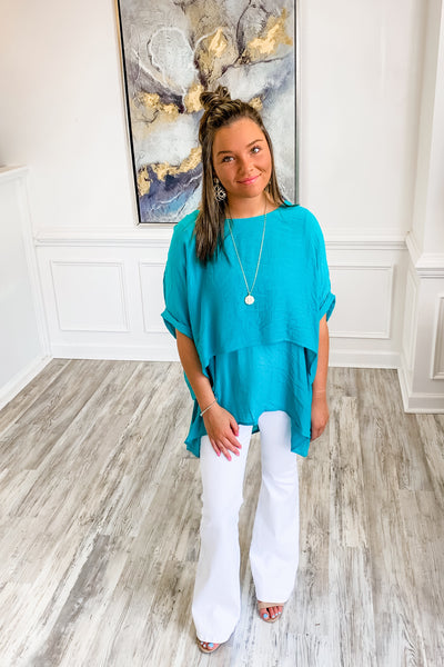 Lucy Layered Tunic Top in Jade