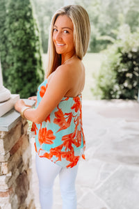 Fiji Floral Strapless Top