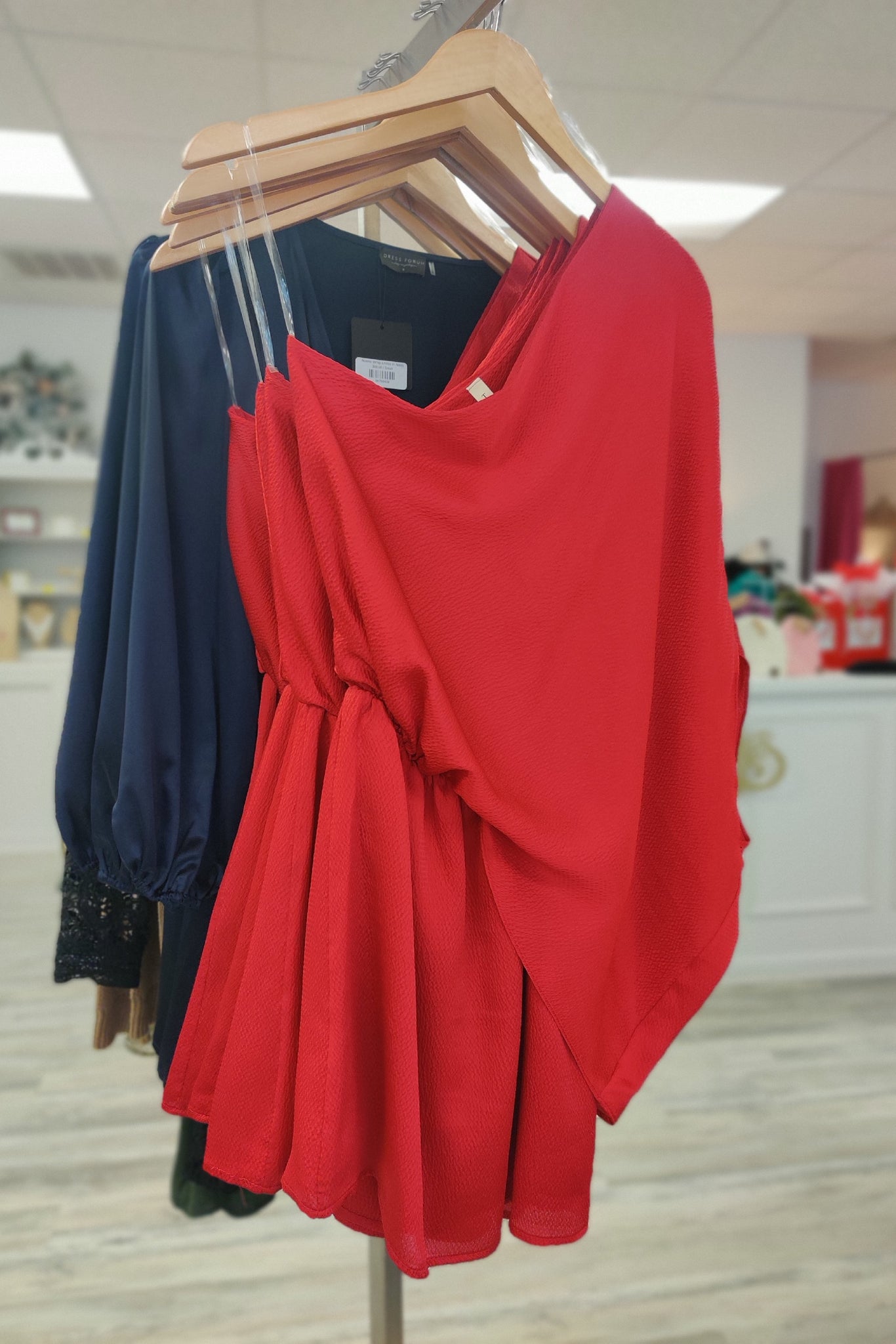 Naomi One Shoulder Dress in Red