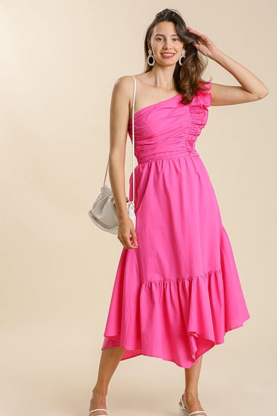 So Lovely One Shoulder Maxi Dress