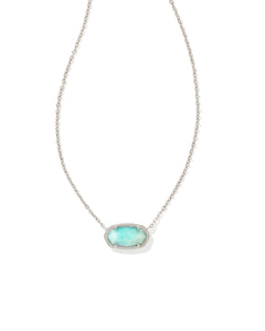 Kendra Scott Elisa Silver Pendant Necklace In Light Blue Smithsonite