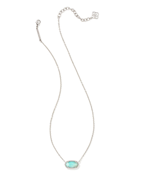 Kendra Scott Elisa Silver Pendant Necklace In Light Blue Smithsonite