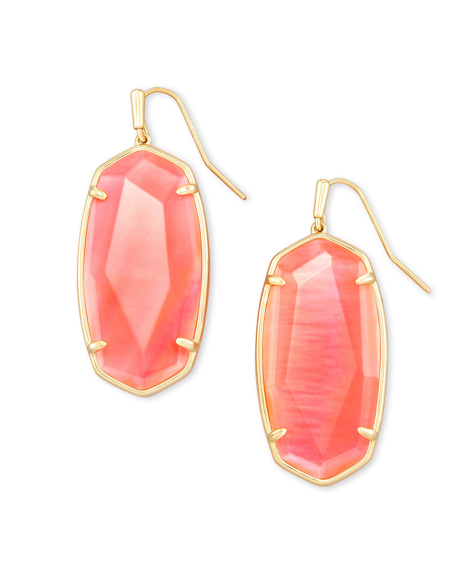 Kendra Scott Faceted Elle Drop Earrings In Coral Illusion