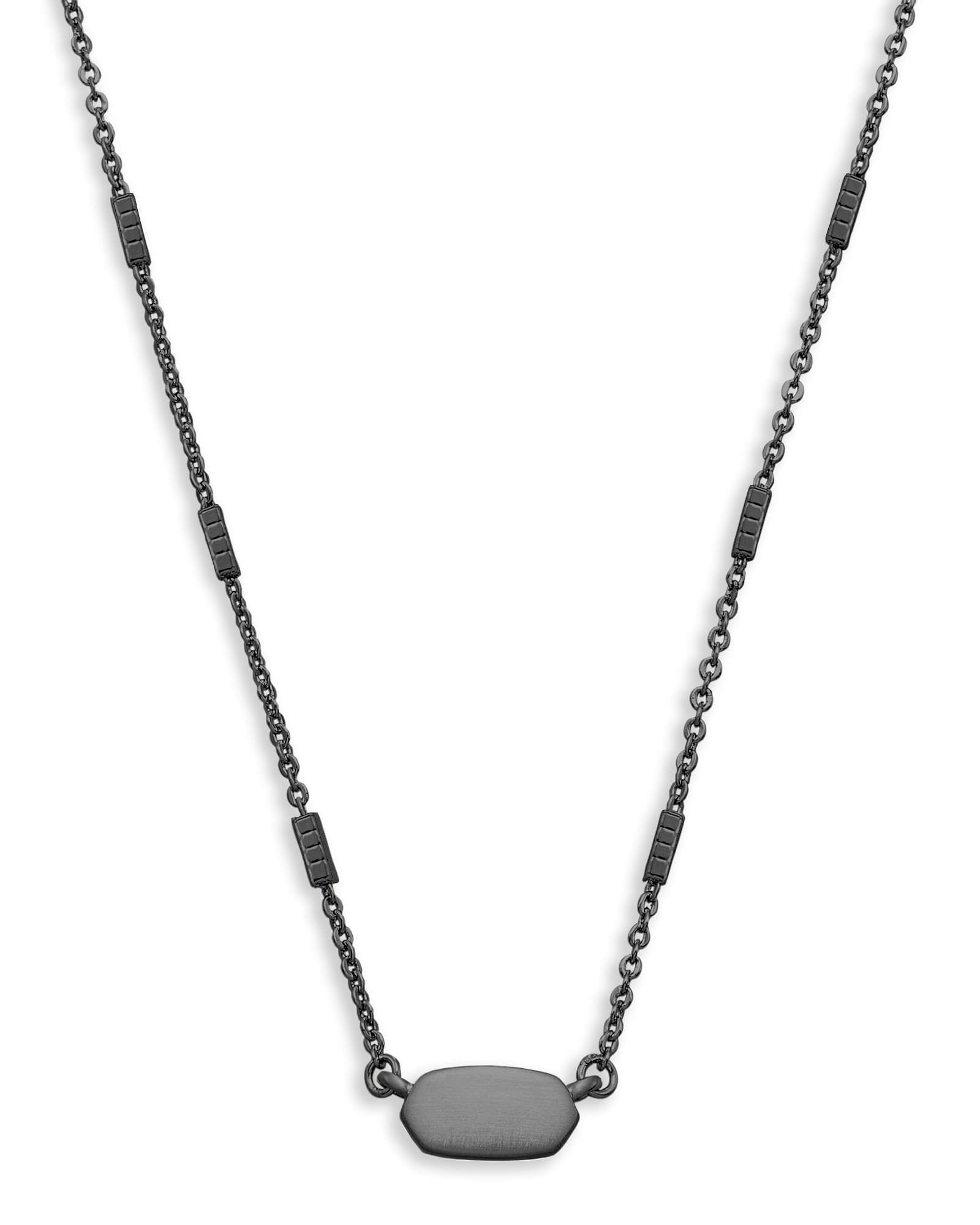 Kendra Scott Fern Pendant Necklace In Gunmetal