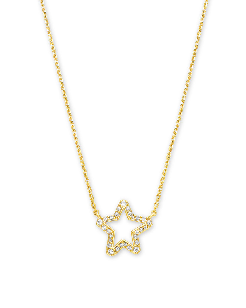 Kendra Scott Jae Star Pendant Necklace In White Crystal – MARY & MAK