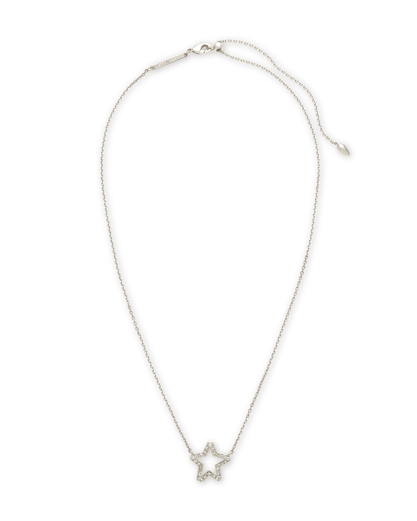 Kendra Scott Jae Star Pendant Necklace In White Crystal – MARY & MAK